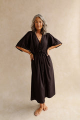 Cecile Kaftan Dress - Black