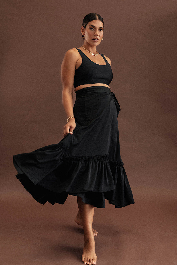 Dahlia Multiway Skirt | Black | Wrap Midi Skirt – Baiia Swim