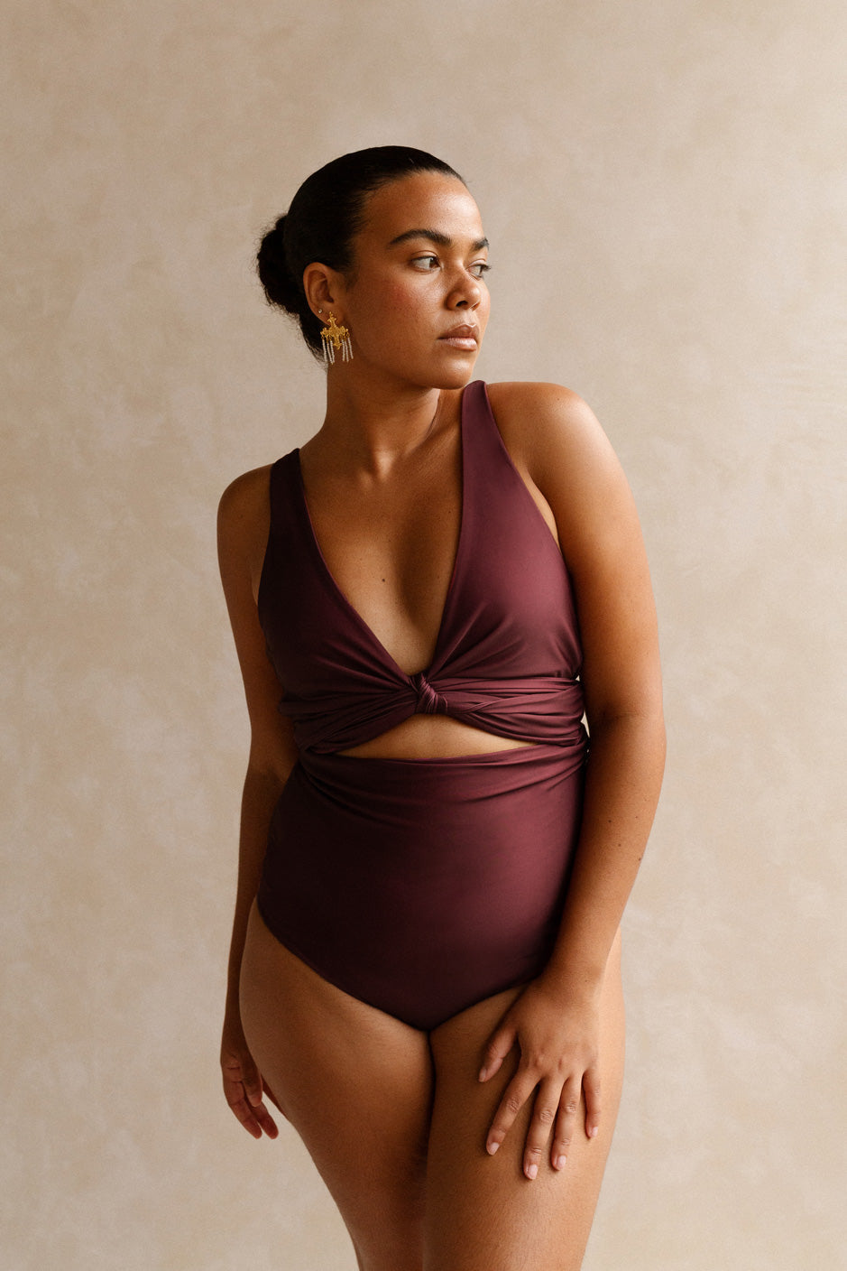 Monroe Reversible Bikini Wrap Top | Women's Wine Bikini | Plus