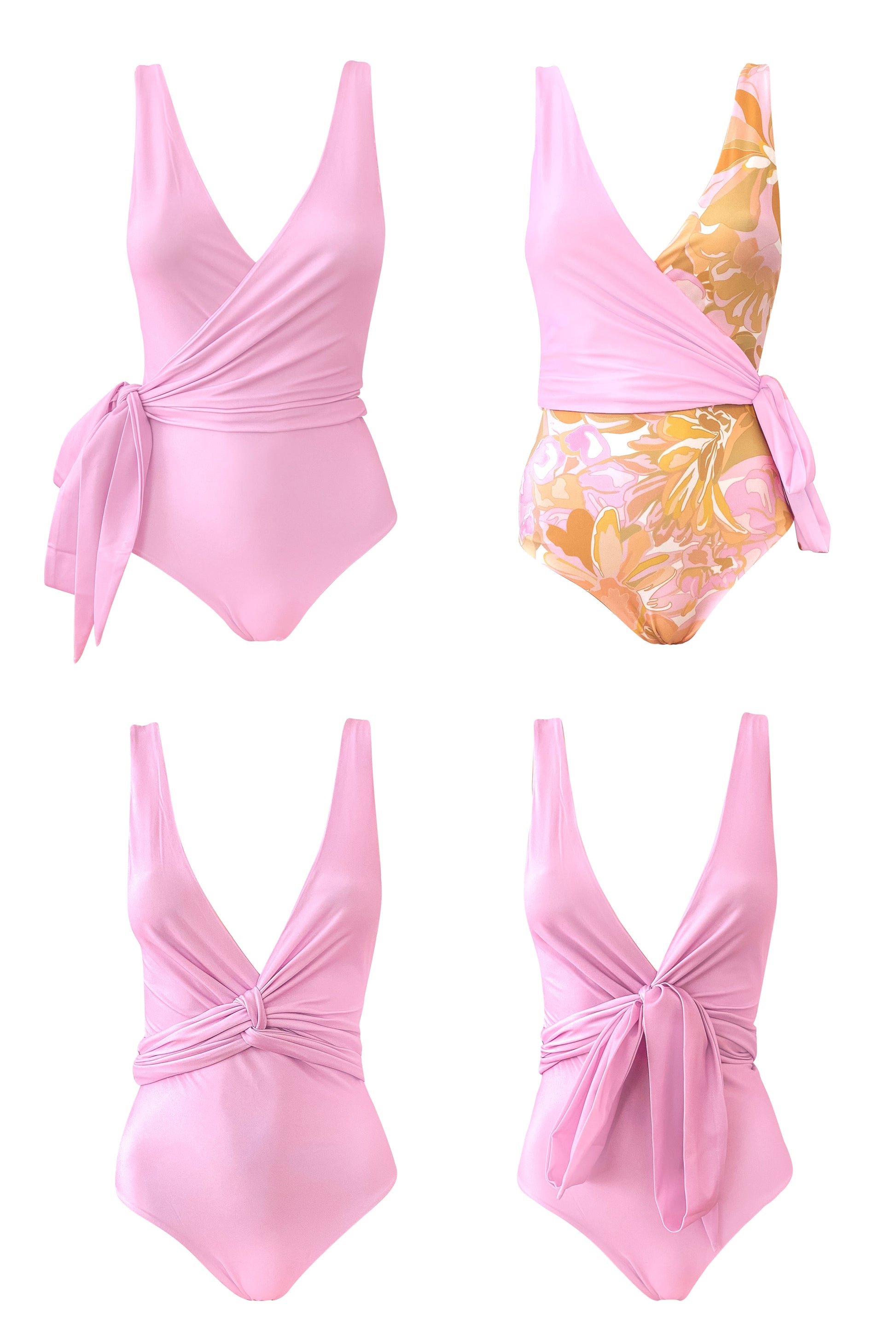 Reversible pink swimwear 4 ways to wear