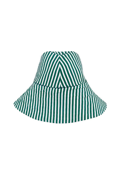 Linen Bucket Hat - Green Stripe