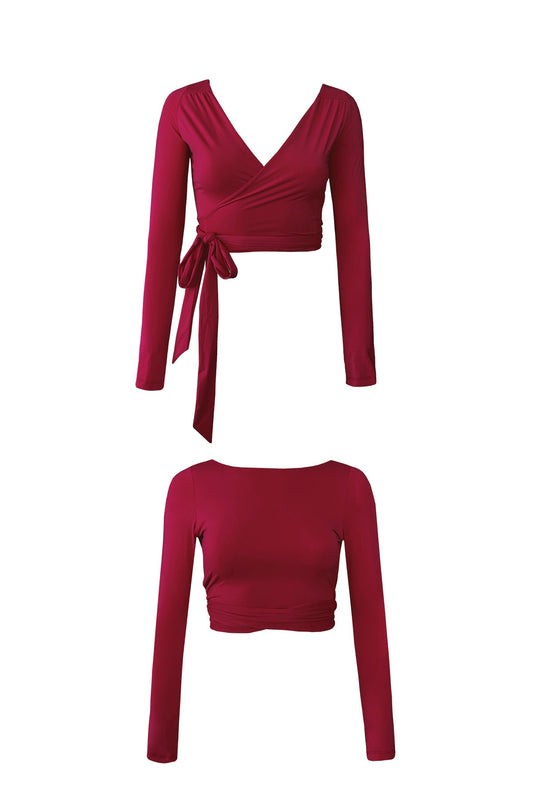 Raspberry Longsleeve Swim Wrap Top