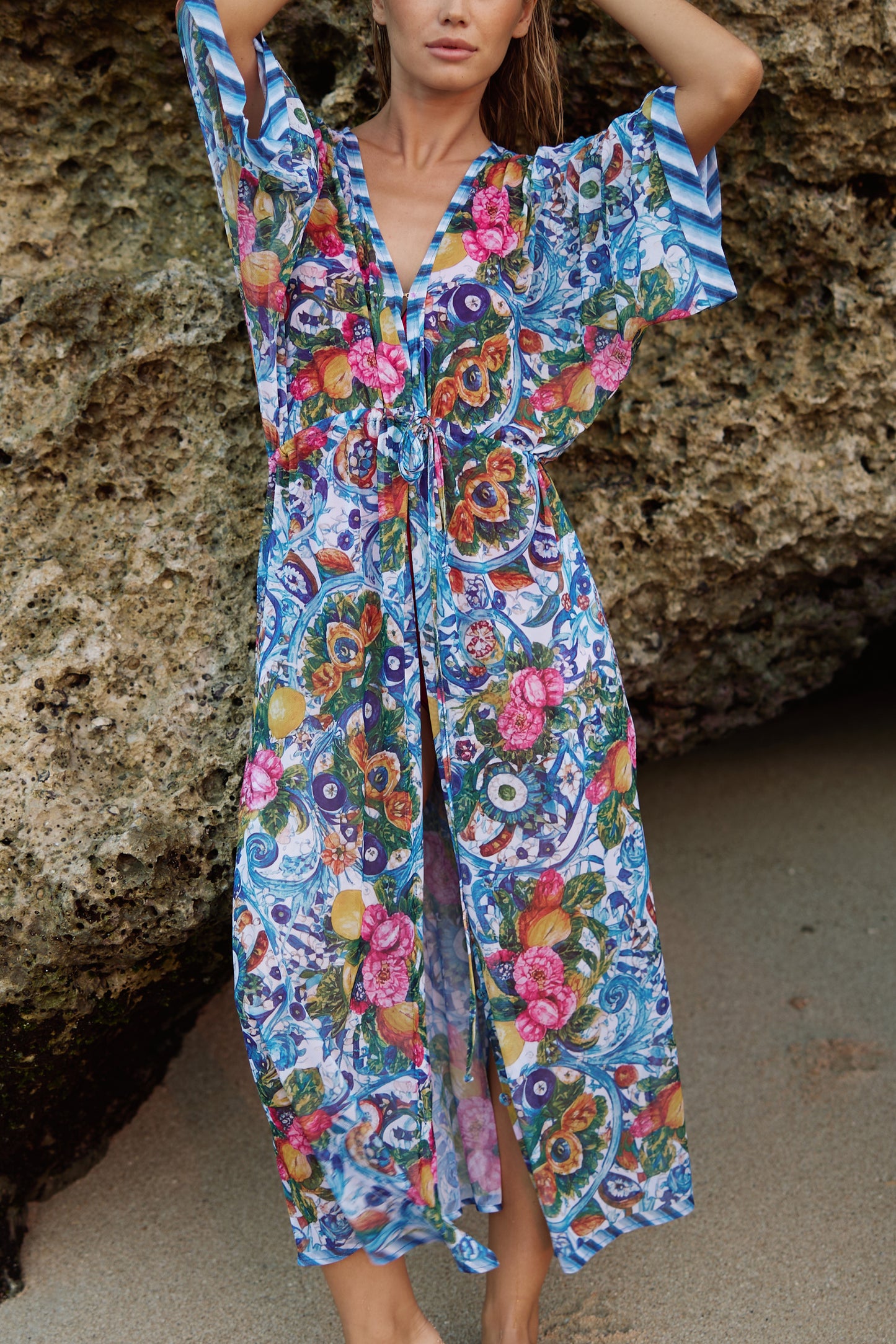 Mesh Cecile Kaftan Dress - Sicilia