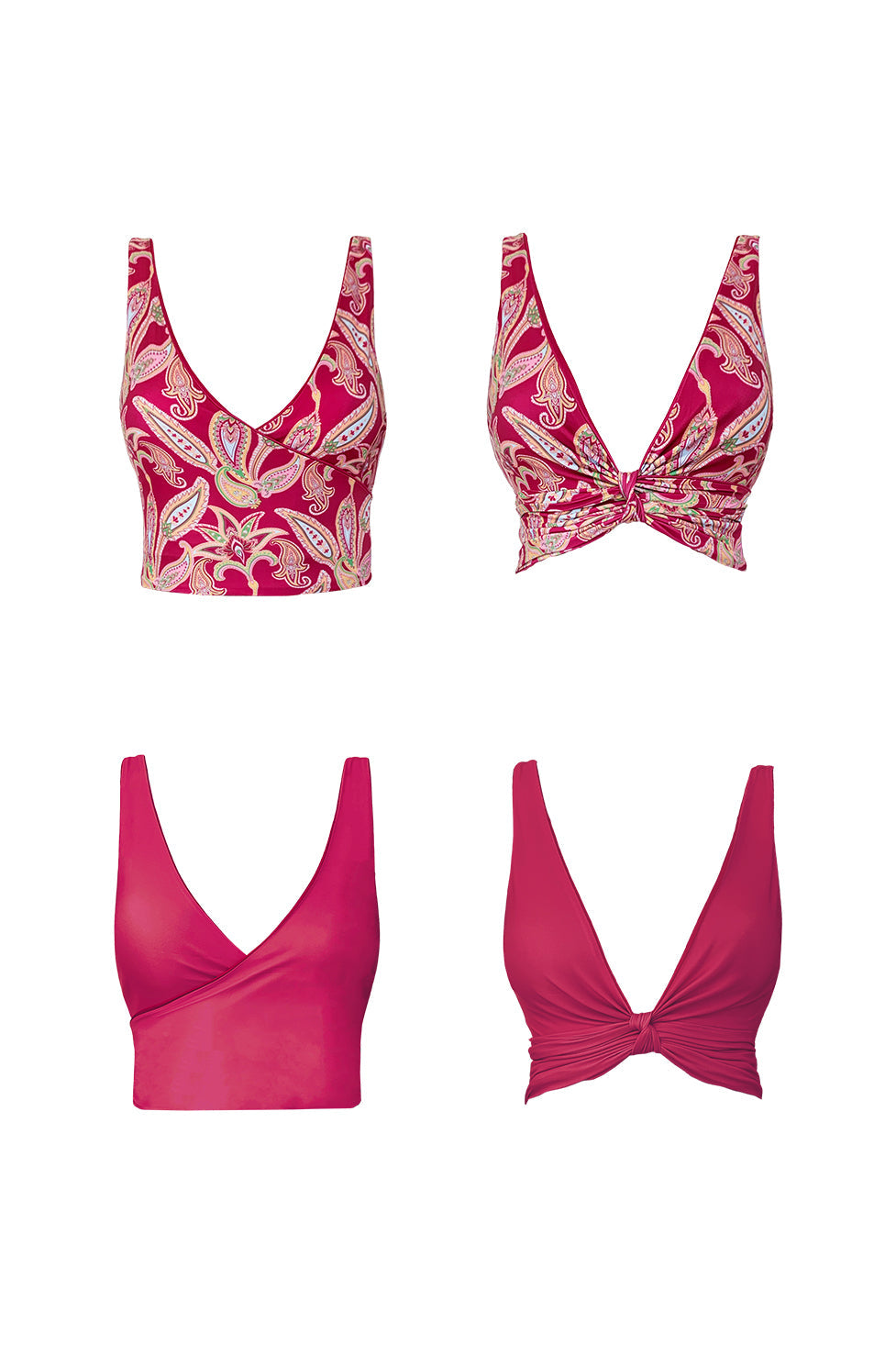 Paisley Sangria Pink Reversible Bikini Top | Women's Bikini
