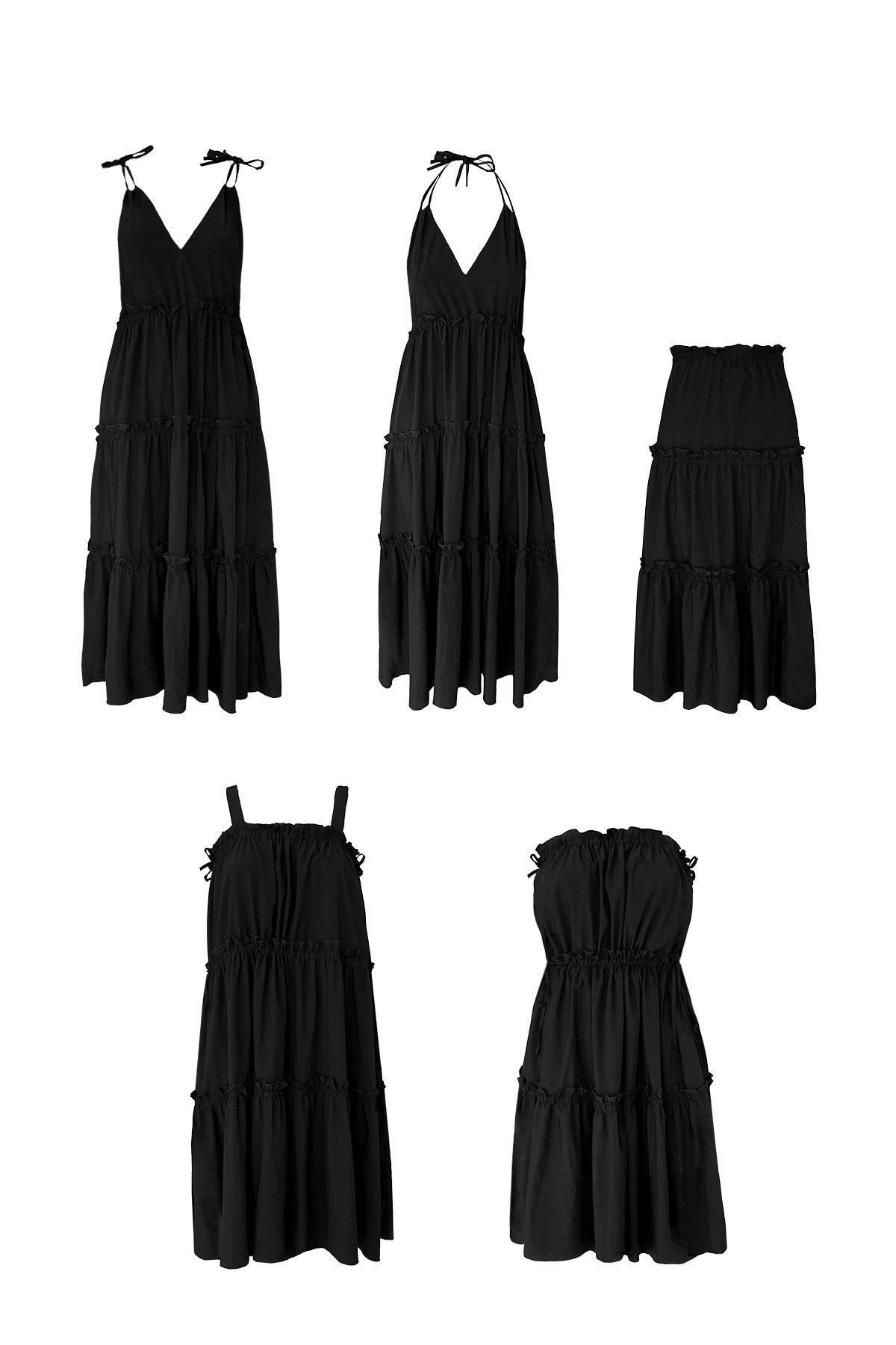 Black Viviana Multiway Dress | Black Summer Dress | Women's Midi