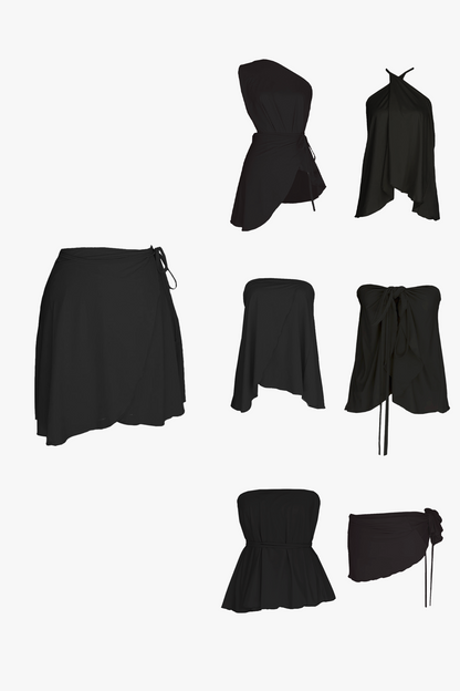 Black Wrap Mini Skirt