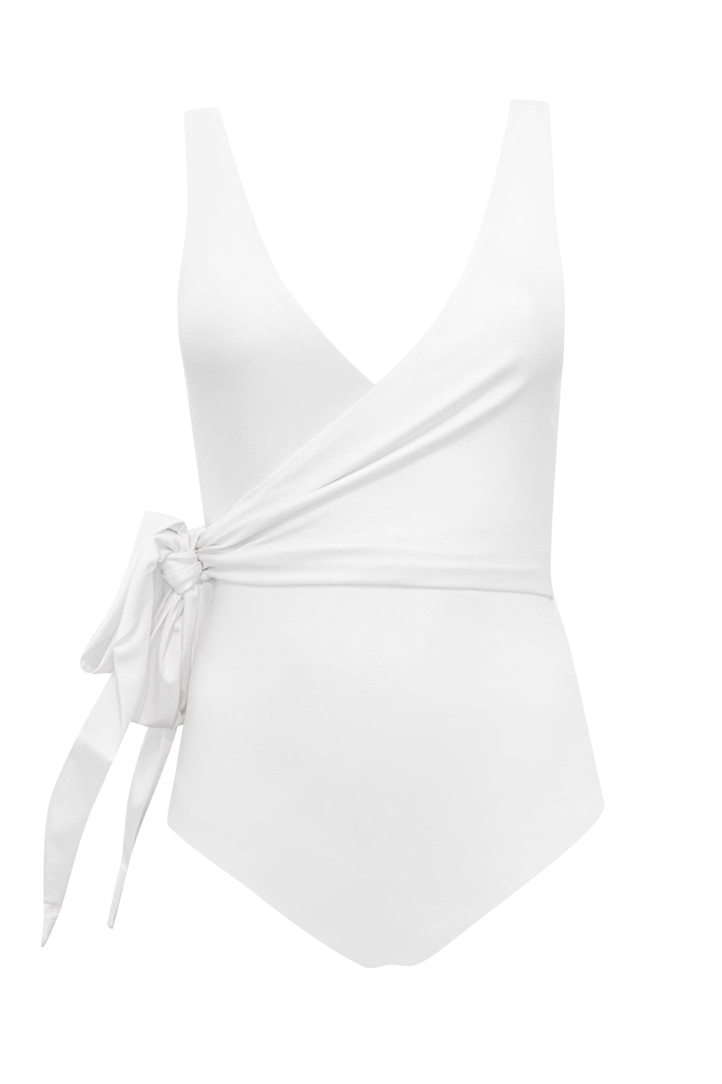 Product image of the Havana reversible wrapsuit fully reversed to the white side