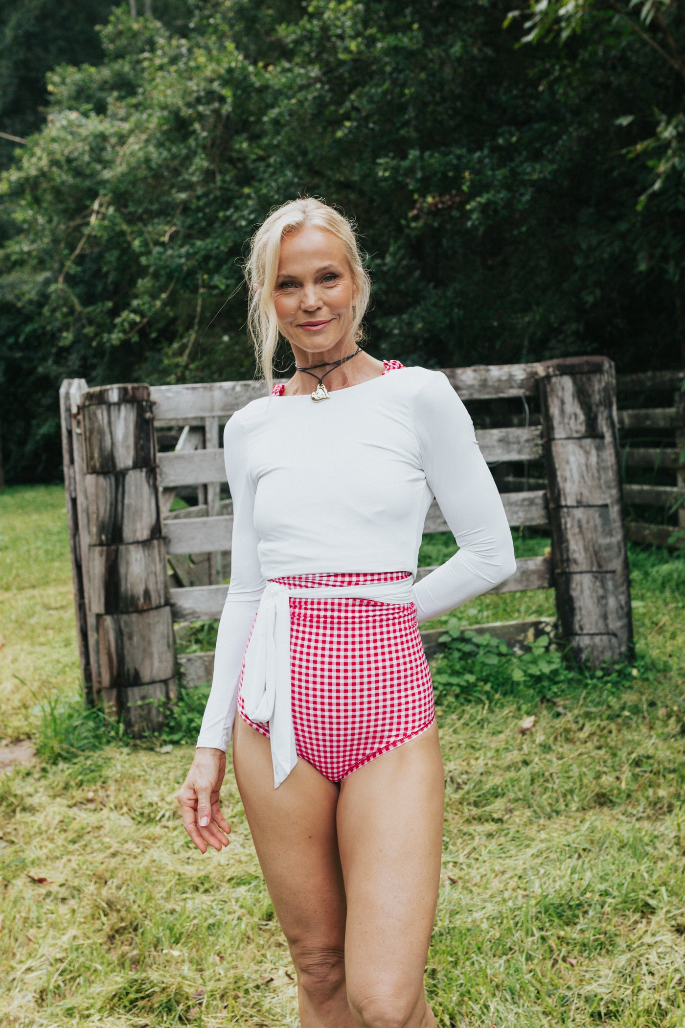 White Long Sleeve Swim Wrap Top (PRE ORDER)