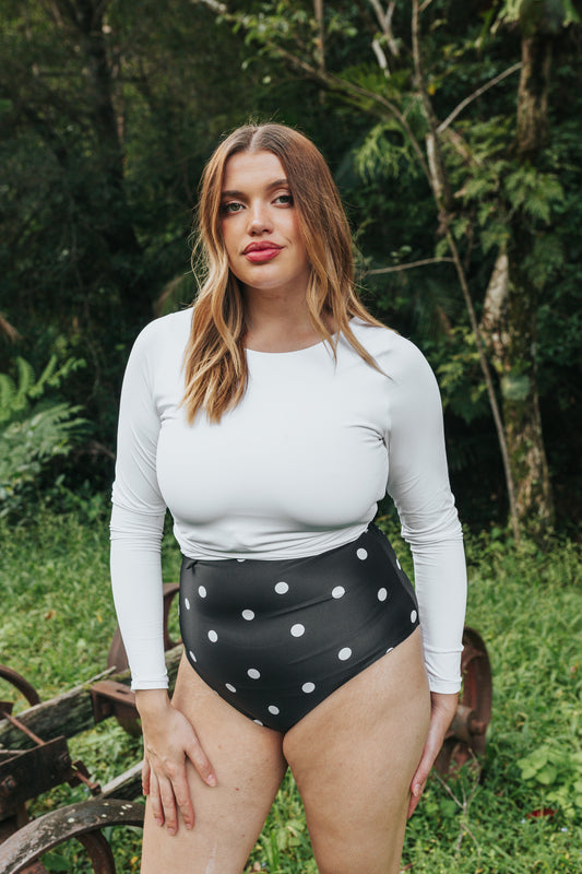 White Longsleeve Swim Wrap Top