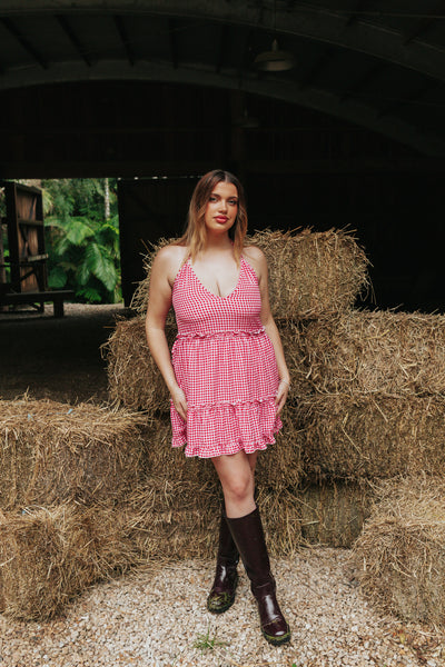 Viv Dress - Betty Red Gingham